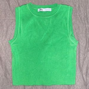 Green crop top Zara